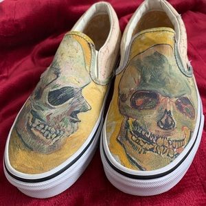 Yellow Skull Vans x Vincent Van Gogh Slip-ons